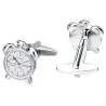 Alarm clock shaped cufflinks - stainless steel