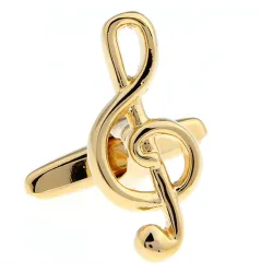 Gemelli note musicali - acciaio inossidabile - oro / argento