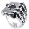 Vintage Ring - Edelstahl - Schädelklaue mit Kartenspiel