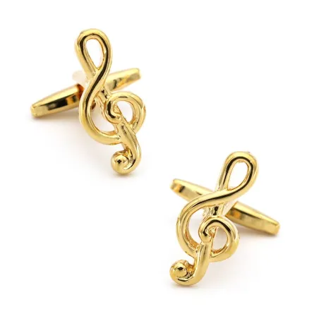 Gemelli note musicali - acciaio inossidabile - oro / argento