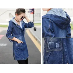 SEXY denim Jacket - Korean Look - hooded
