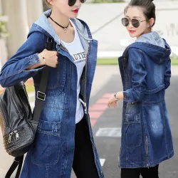SEXY denim Jacket - Korean Look - hooded