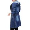 Trendy denim lang jack - met capuchon - ritssluiting - zakkenJassen