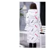 Warme / lange Daunenwinterjacke mit Kapuze und Reißverschluss