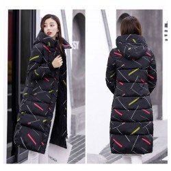 Warm / long down winter jacket with hood and zipperJackets