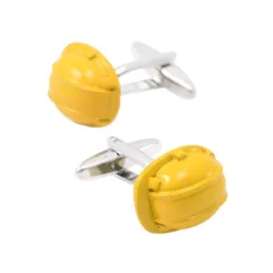 Casque de sécurité jaune - boutons de manchette
