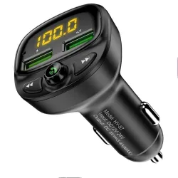Ładowarka samochodowa - podwójny USB - Bluetooth - bezprzewodowa - FM - MP3 - Karta TF - zestaw głośnomówiącyAkcesoria do wnętrz