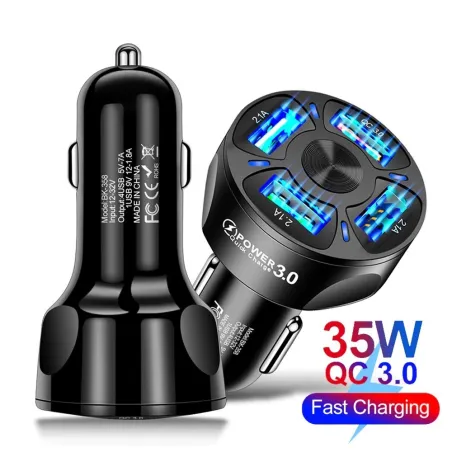 3 / 4 / 5 poorten USB autolader - snel opladen QC3.0Interieur accessoires