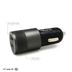 Universele telefoon autolader - dubbele USB - snel opladenInterieur accessoires