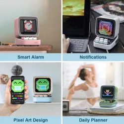 Altavoz BluetoothRetro portable speaker - pixel art - with LED display board