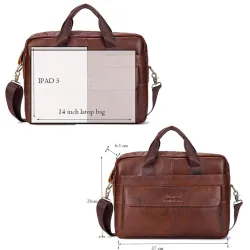 Leather shoulder / crossbody bag - large capacity