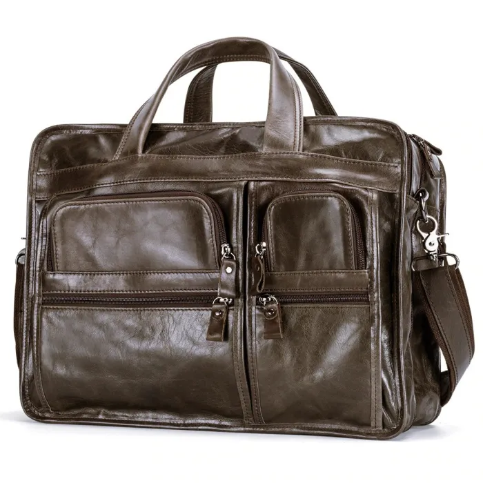Genuine leather shoulder / crossbody bag - large capacity