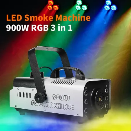 900W - rökmaskin med LED - trådlös - med fjärrkontroll