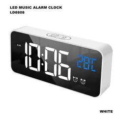 LED -musik väckarklocka - USB - ljudaktiverad - med snooze -funktion