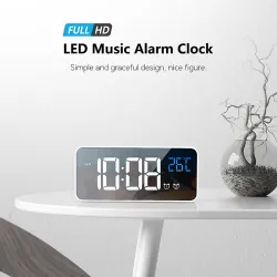 LED -musik väckarklocka - USB - ljudaktiverad - med snooze -funktion