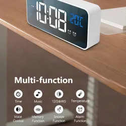 LED music alarm clock - USB - sound-activated - with snooze function