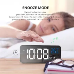 LED music alarm clock - USB - sound-activated - with snooze function