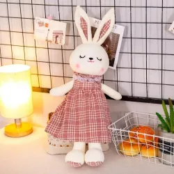 Kaninchen im karierten Kleid - Stofftier / Puppe