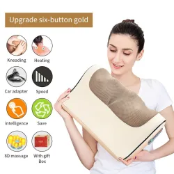 Electric massage pillow - infrared heating - neck / shoulders / back
