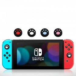 Nintendo Switch Controller Silikonhülle - 6 in 1 - mit Daumenstiftabdeckung - Katzenkrallendruck