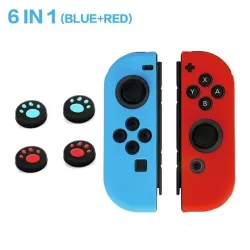 Nintendo Switch Controller Silikonhülle - 6 in 1 - mit Daumenstiftabdeckung - Katzenkrallendruck