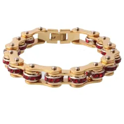 Motorketting - armband - met kristallen - unisexArmbanden