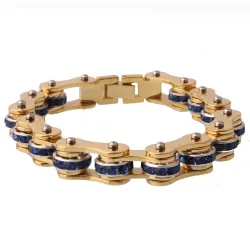 Motorketting - armband - met kristallen - unisexArmbanden