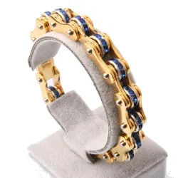 Motorketting - armband - met kristallen - unisexArmbanden