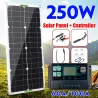 Zonnepaneelset - acculader - dubbele USB - 250W - met controller - voor auto / jacht / smartphonesZonnepanelen