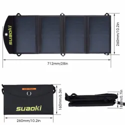 CargadoresPanel solar - cargador de batería - plegable - impermeable - dual 5V/2.1A USB - 25W