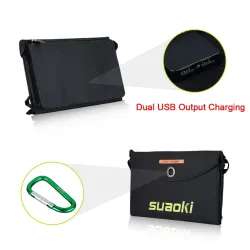 Panneau solaire - chargeur de batterie - pliable - étanche - double USB 5V/2.1A - 25W