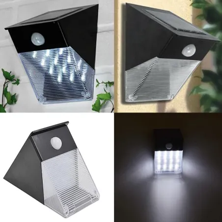 Triangulär solvägglampa - med PIR -rörelsesensor - 12 LED