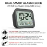 Digital alarm clock - dual smart alarm - with workdays / weekends setting / snooze - battery operated