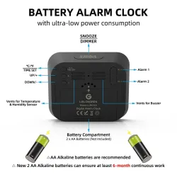RelojesDigital alarm clock - battery - snooze - small - compact