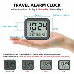 Digital alarm clock - battery - snooze - small - compact