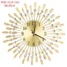 Moderne wandklok - zonvorm - met kristallen decoratie - 38 * 38cmKlokken