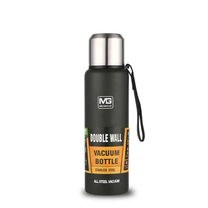 Vacuum thermos - with strap / bag - double wall - stainless steel - 500ml - 750ml - 1000ml - 1500ml