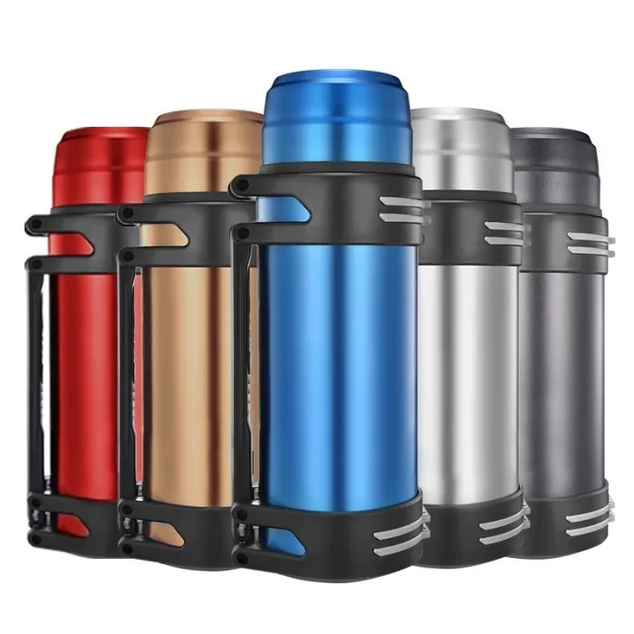 Thermos with strap -stainless steel - portable - outdoor travel Insulated