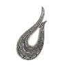 U-shaped brooch - with crystal decorations