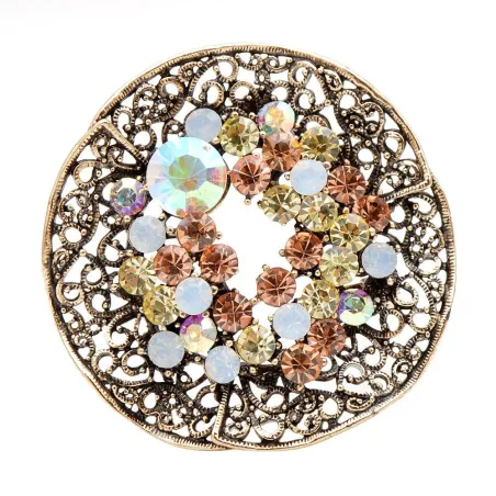 Vintage round brooch - with crystals