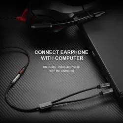 Kabel AUX Y - rozdzielacz audio - 3,5 mm - żeński do 2 męskiRozgałęźniki