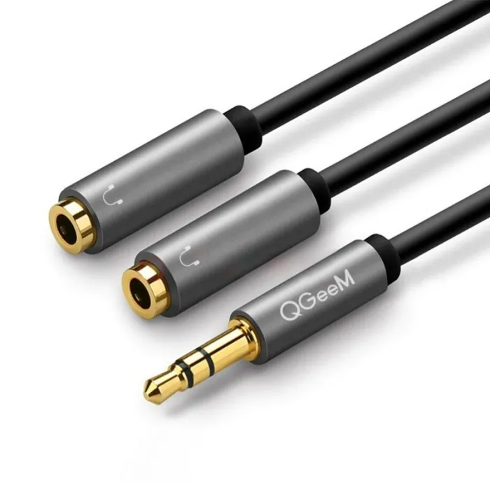 Headphone splitter - AUX cable - 3.5mm jack - male to 2 female - for PC / MP3