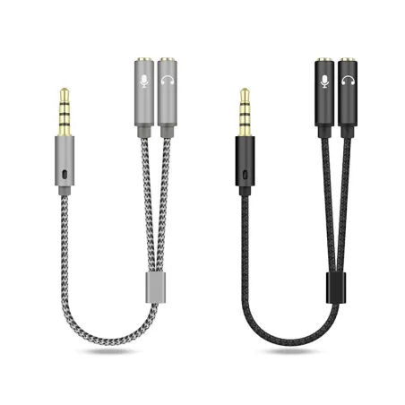 CablesDivisor de audio - Cable AUX - 1 macho a 2 hembra - Conector de 3,5 mm