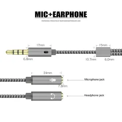 CablesDivisor de audio - Cable AUX - 1 macho a 2 hembra - Conector de 3,5 mm