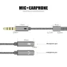 CablesDivisor de audio - Cable AUX - 1 macho a 2 hembra - Conector de 3,5 mm