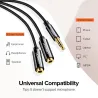 Kopfhörersplitter - AUX-Kabel - 3,5-mm-Buchse - 1 Stecker auf 2 Buchse - ABS / Aluminium
