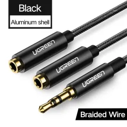 Headphone splitter - 1 male to 2 female - ABS shell / aluminum shell