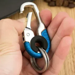 Carabiner hook - metal buckle - with double keyring