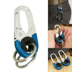 Carabiner hook - metal buckle - with double keyring