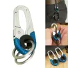 Carabiner hook - metal buckle - with double keyring
